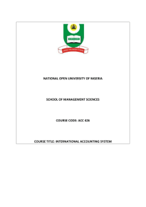 International Accounting System - National Open University of Nigeria