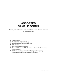 ASSORTED SAMPLE FORMS