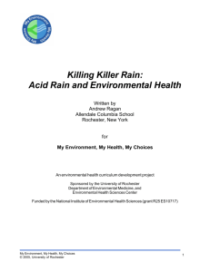 Acid Rain Teacher Guide - University of Rochester Medical Center