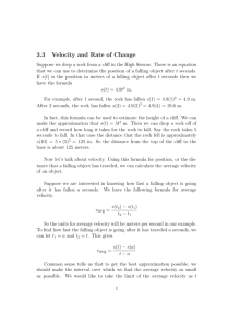 3.3 Velocity and Rate of Change