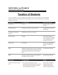 Taxation of Students - Mitchell & Pearce Professional Corporation