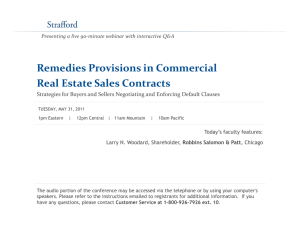 Remedies Provisions in Commercial Real Estate Sales Contracts