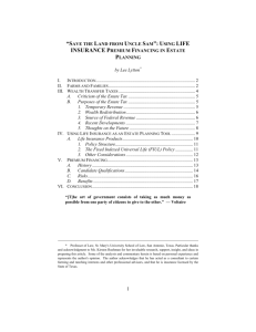 Using Life Insurance Premium Financing in Estate Planning