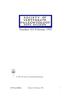 Number 163 - Society of Vertebrate Paleontology