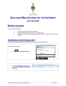 Outlook Web Access via the Internet