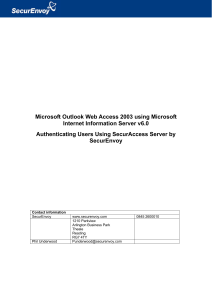 Integrating Microsoft Outlook Web Access 2003 with SecurAccess