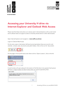 Accessing your University H drive via Internet Explorer and Outlook