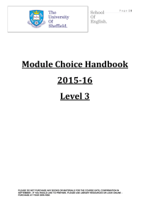 Level 3 Module Choice document