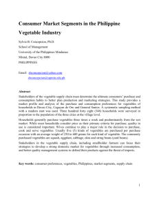 Consumer Market Segments in the Philippine Vegetable Industry