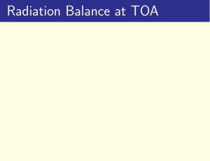 Radiation Balance at TOA