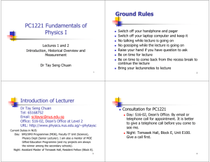 Lectures 1 and 2