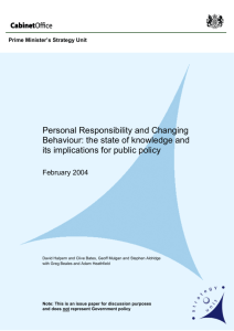 Personal Responsibility and Changing Behaviour