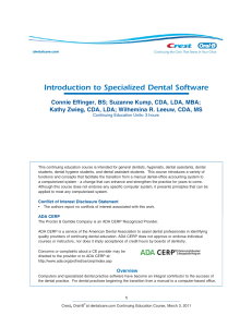 Introduction to Specialized Dental Software