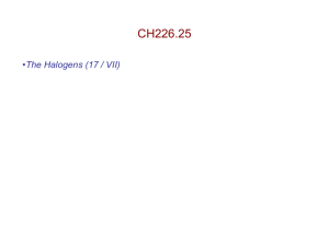 CH225 Inorganic Chemistry I