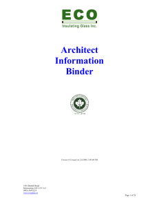 Architect Information Binder