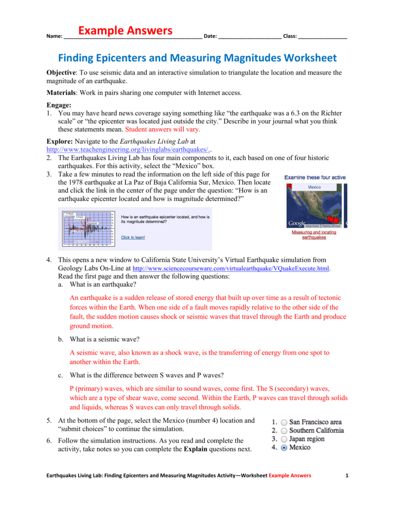 Example Answers Teach Engineering