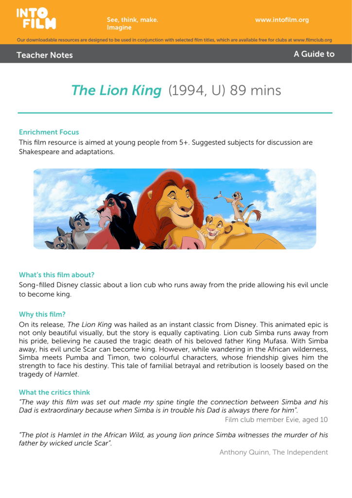 lion king story in short