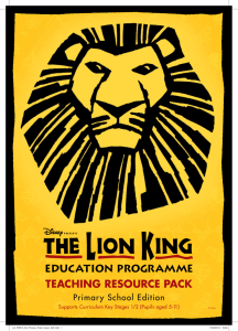 Primary Pack - The Lion King Education