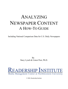 analyzing newspaper content - West Virginia Department of Health