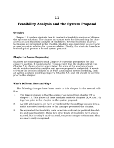 11 Feasibility Analysis and the System Proposal