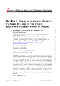 Outflow dynamics in modeling oligopoly markets: the case of the