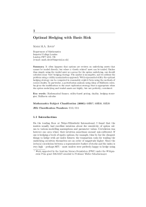 1 Optimal Hedging with Basis Risk
