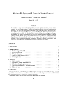Option Hedging with Smooth Market Impact