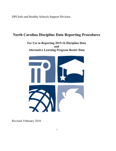 North Carolina Discipline Data Reporting Procedures