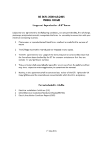 BS 7671:2008+A3:2015 Model Forms