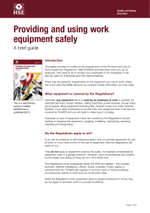 Providing and using work equipment safely