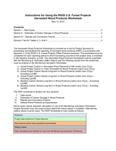 Harvested Wood Products Worksheet Guidance Document