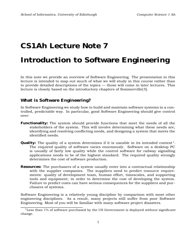 short essay on software engineering