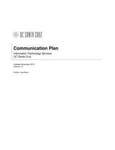 Communication Plan - Information Technology Services