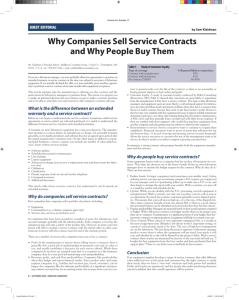 Why Companies Sell Service Contracts and Why People Buy Them