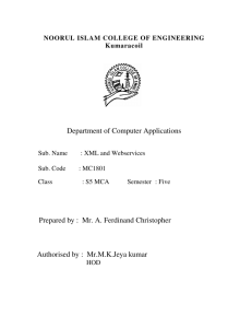 XML & Webservices - Noorul Islam College of Engineering