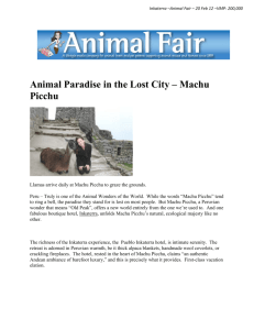 Animal Paradise in the Lost City – Machu Picchu