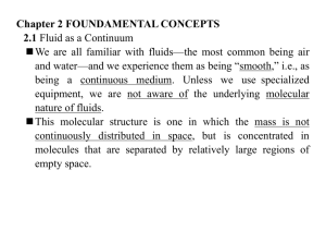 Chapter 2 FOUNDAMENTAL CONCEPTS 2.1 Fluid as a Continuum