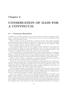 conservation of mass for a continuum