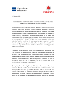 Hutchison and Vodafone agree to merge Australian Telecom