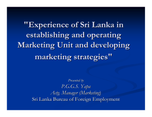 "Experience of Sri Lanka in establishing and operating Market
