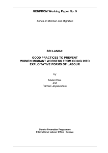 sri lanka: good practices to prevent women migrant workers