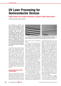 UV Laser Processing for Semiconductor Devices