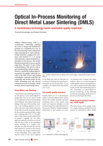 Optical In-Process Monitoring of Direct Metal Laser Sintering (DMLS)