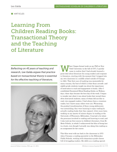 Learning From Children Reading Books: Transactional Theory and