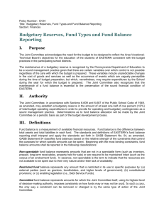 G124 - Budgetary Reserves, Fund Types and Fund Balance Reporting
