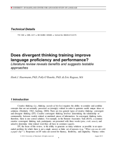 Does divergent thinking training improve language proficiency and