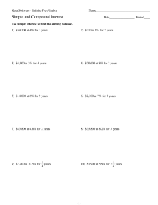 Simple and Compound Interest Worksheet