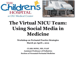 Social Media for the Neonatologist