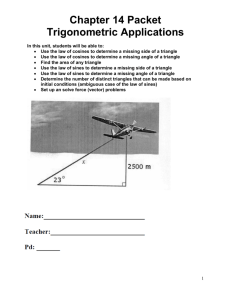 Chapter 14 Packet Trigonometric Applications