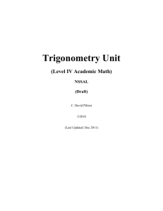 Trigonometry Unit - Nova Scotia School for Adult Learning